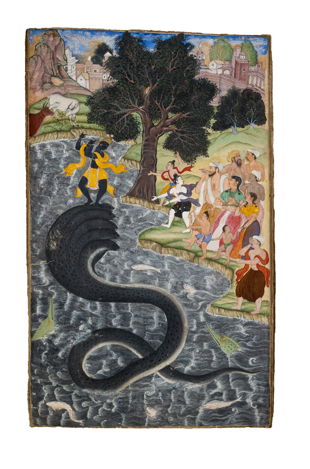 Krishna dancing on the head of Kaliya