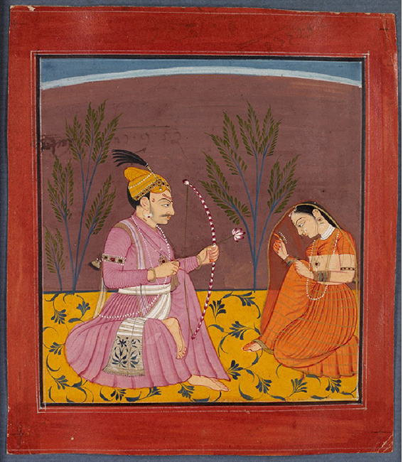 A prince and a lady, illustrating the musical mode Kusuma Raga