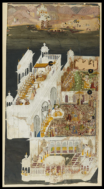 Maharana Jagat Singh and his queens at Jagniwas