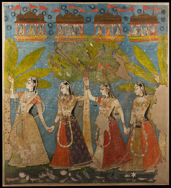 The gopis dance in the forest, or Sarat Purnima