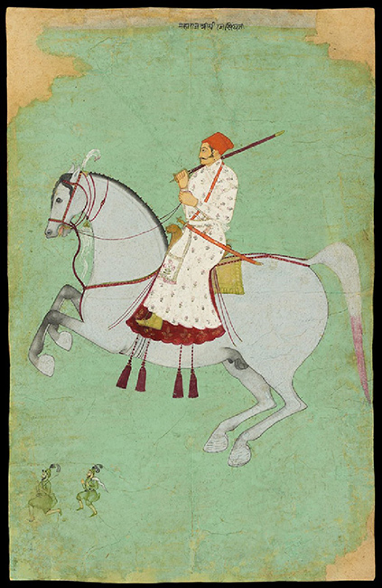 Maharaja Dhiraj Singh riding