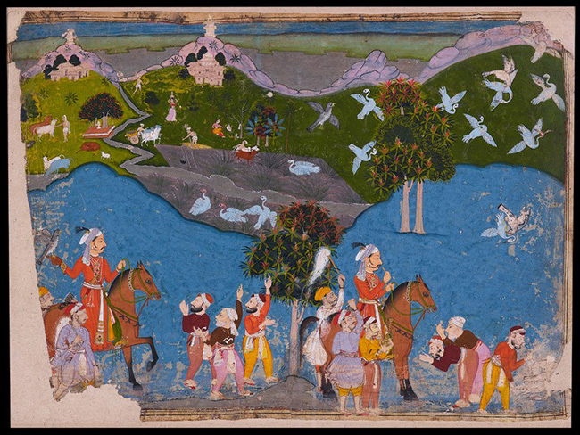 Maharana Amar Singh hunting sarus crane