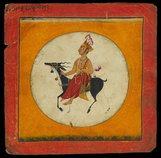 The moon god, illustrating the musical mode Raga Chandra