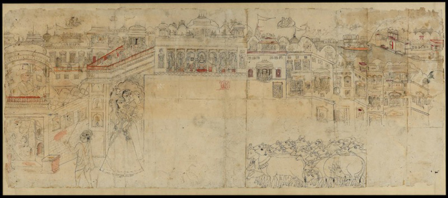 Krishna returns to Nanda’s house at dusk, or Sandhya Arati