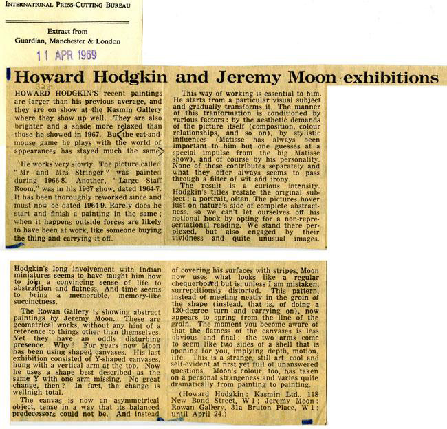 Howard Hodgkin and Jeremy Moon exhibitions