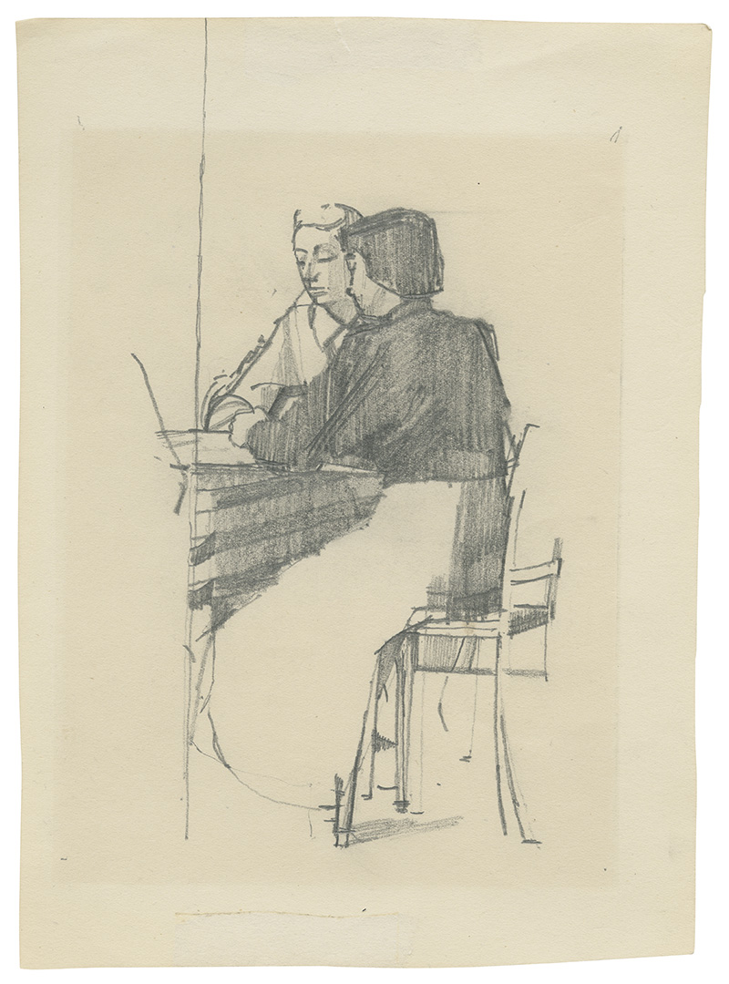 Two women at a table