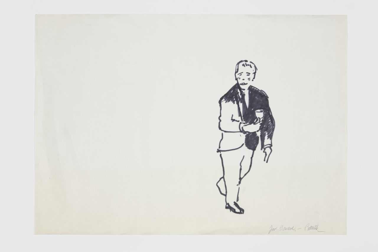 Portrait of Hodgkin by Patrick Caulfield on display at Josh Lilley Gallery