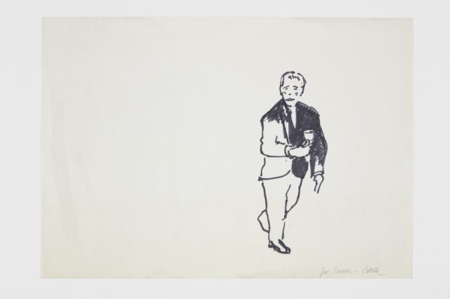 Portrait of Hodgkin by Patrick Caulfield on display at Josh Lilley Gallery