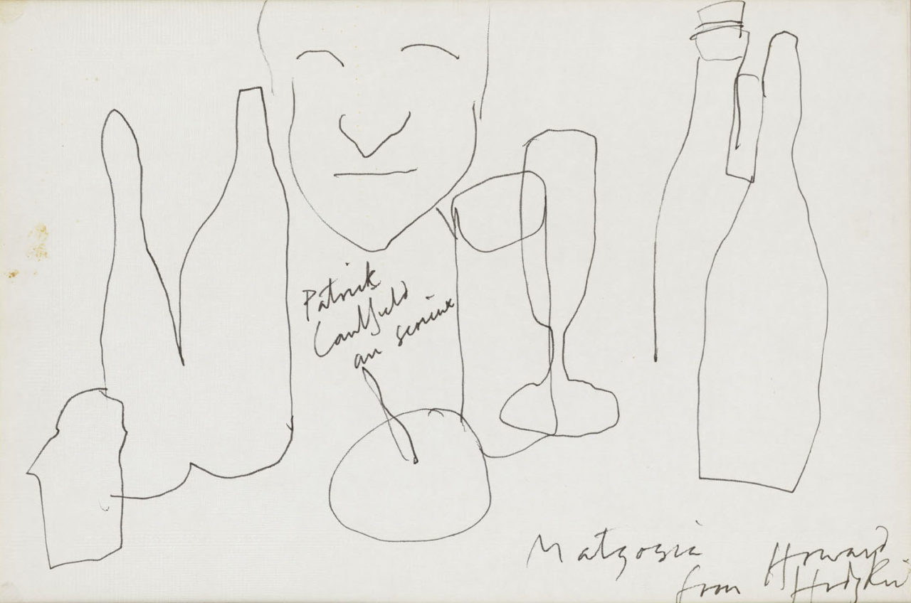 Portrait of Patrick Caulfield on a table mat