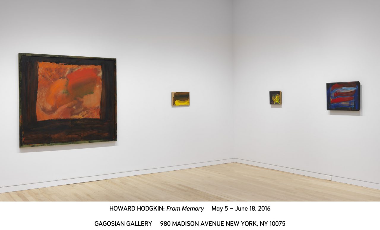 New Exhibition Howard Hodgkin, From Memory Howard Hodgkin